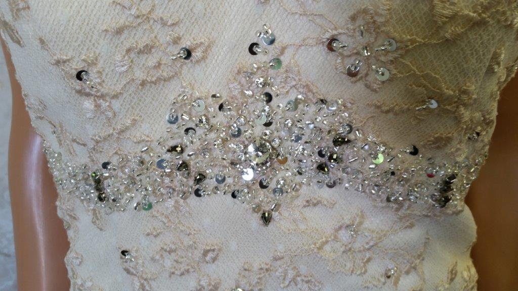 sheer lace wedding gown